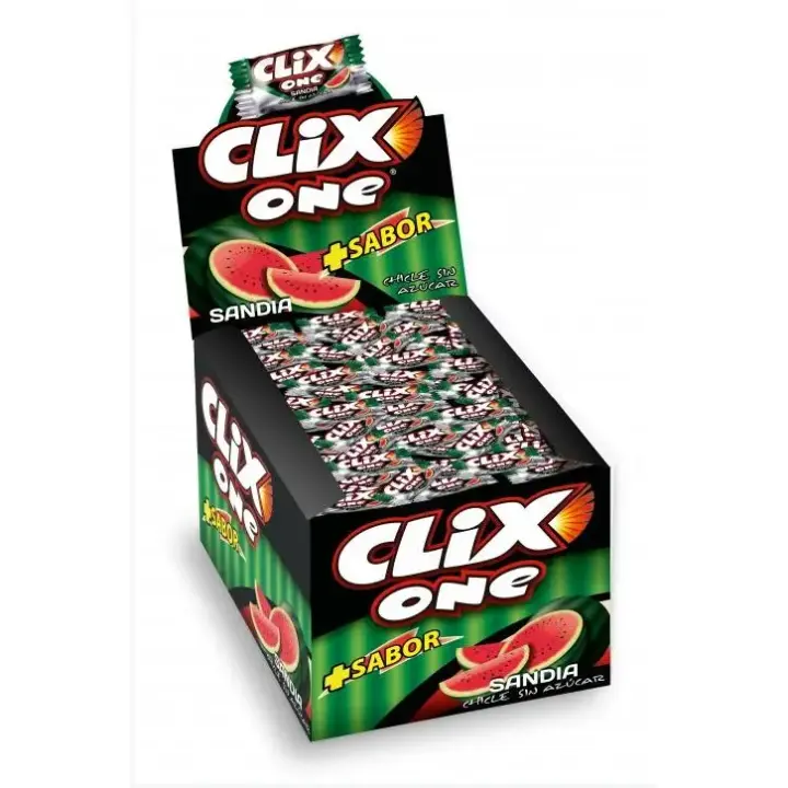 CLIX ONE CHICLE SABOR SANDIA SIN AZÚCAR 200 unidades - 1