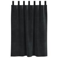 Cortinas Blackout vidaXL con bucles de colgar 2 piezas de terciopelo negro - details 2