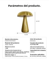 Lámpara De Mesa Retro LED Con Sensor Táctil Luz Nocturna De 3 Temperaturas De Color Forma De Hongos Para Decoración De Bar Y Restaurante Oficina Y Dormitorio - details 11