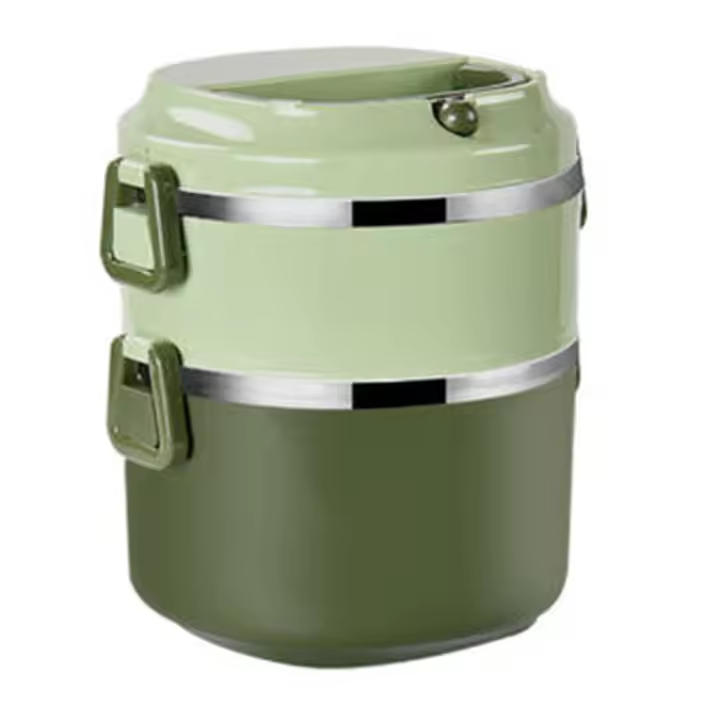 PORCHEDDU Fiambrera de Maple inoxable apilable multicapa de 2 Capas (verde) - 1