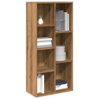 vidaXL Estantería madera envejecida 50x25x104 cm en color Madera antigua/Roble artisan/Roble negro | almacenamiento funcional diseño moderno para baño dormitorio sala - details 1