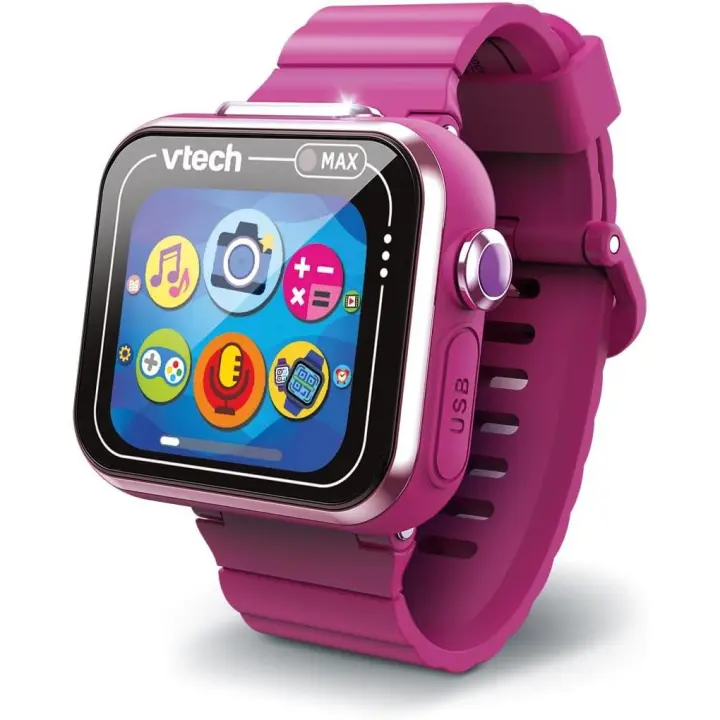VTech Kidizoom Smartwatch MAX Frambuesa, Reloj Inteligente para niños, Doble cámara de Fotos, vídeos, Juegos, Pantalla táctil Horizontal, Versión ESP - 1