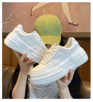 Zapatillas De Deporte Para Mujer 2024 Nuevas Blancas En Cuero U Respirables Y Transpirables Zapatillas Casuales Con Plataforma Mediana Para Caminar Y Correr - details 3