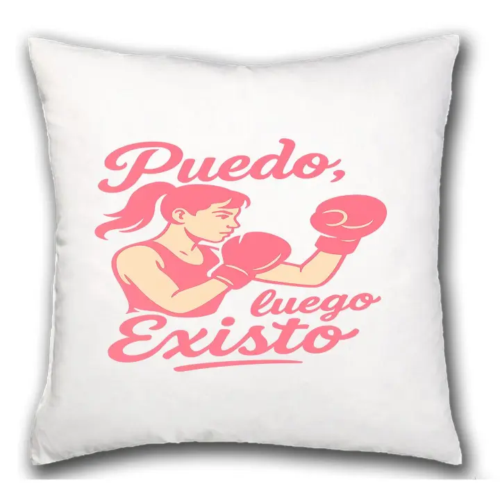 MERCHANDMANIA Cojín frase motivadora puedo luego existo hogar comodo cussion - 1