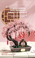 Bloques De Construcción Románticos Sakura Árbol En Maceta Lámpara De Bloques Para Decoración De Escritorio Juguete DIY Para Niños Regalos - details 0