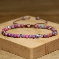 Pulsera De Iaspis Imperio Morado De 4mm Alta Calidad Joyería Natural De Sedimento Marino Ajustable Elegante Para Mujeres Y Niñas - details 3