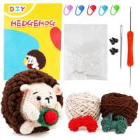 Kit De Crochet Para Principiantes Con Bolas De Hilo Marcadores De Costura Agujas Y Accesorios Herramienta Para Manualidades Hogar Animal De Peluche Conejo Y Erizo - details 0