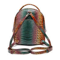Mochila De Lujo Con Patrón De Cocodrilo Vintage Viaje Clásico Preppy Escuela Mochila De Día Para Mujer Material PU - details 7