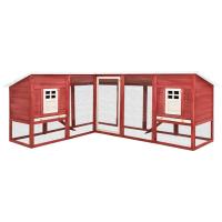 vidaXL Madera Abeto Jaula Conejera de Exterior Con Corral Conejo Color Gris,  Moca,  red and white y mas - details 2