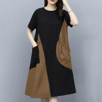 ZANZEA Vestido Corto De Verano Para Mujer Estilo Coreano Colorblock Patchwork Con Bolsillos Grandes Y Manga Corta Moda Casual Vacaciones - details 6