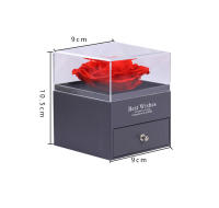 BIT Rosa de flor fresca conservada en una caja de joyería, caja de regalo de rosas Flores eternas Rosa infinita, azul siempre - details 1