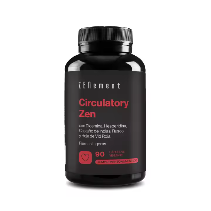 Circulatory Zen con Diosmina, Hesperidina, Castaño de Indias, Rusco y Hoja de Vid Roja. - 90 Cápsulas Veganas Zenement - 1
