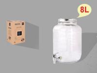 LA MEDITERRÁNEA Tarro dispensador con grifo - Fabricado en Cristal Transparente - Capacidad de 4 Litros o 8 Litros - Recipiente para servir agua, bebidas frías, refrescos - details 1