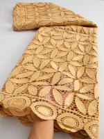 Tela De Encaje Africano Guipure Con Lentejuelas Soluble En Agua Para Mujer Vestidos De Boda Y Fiesta TY3607 100% Poliéster 120CM - details 10