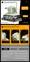 Kit De Tanque Militar Micro 3D DIY Bloques De Construcción Auto-Lock Para Jóvenes Adultos Material ABS Juguete De Artesanía Para Niños - details 10
