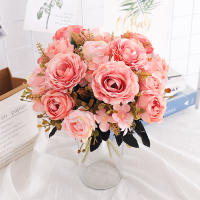 Retro Flores Artificiales De Rosa Para Vaso Regalo De Navidad Boda Decoración De Hogar Y Exterior Plantas Falsas Para Fiesta De La Novia - details 3