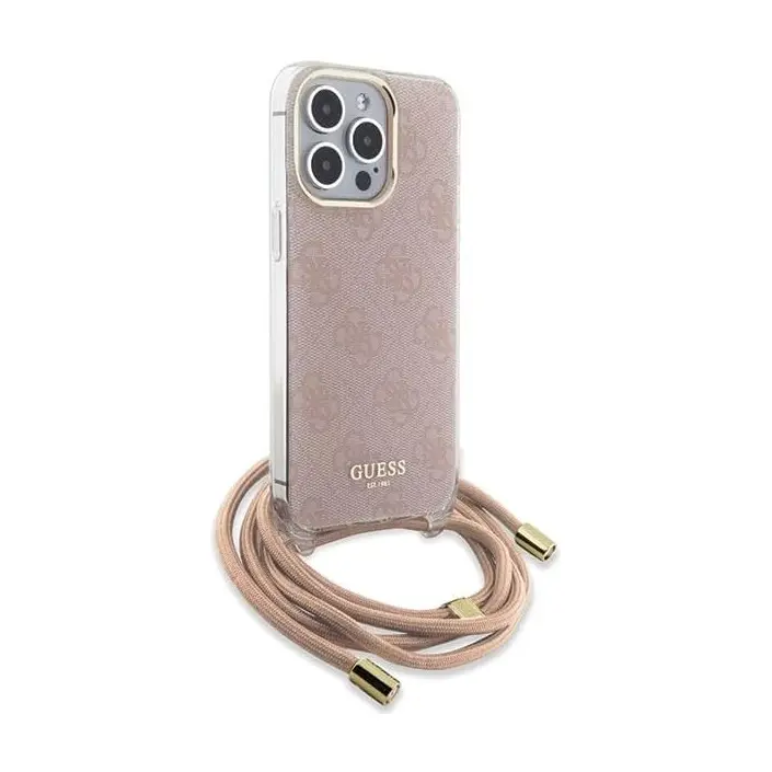 Funda Guess en Silicona diseño 4G con Cordón para iPhone 15 Pro color Rosa GUHCP15LHC4SEP - 1