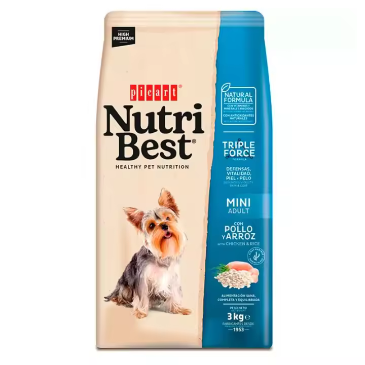 Picart NutriBest Adult Mini Pollo y Arroz 10 Kg - 1