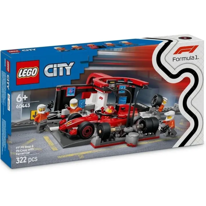 Lego City Formula 1 Parada en Boxes de F1 y Equipo de Mecánicos con Coche Ferrari - 1
