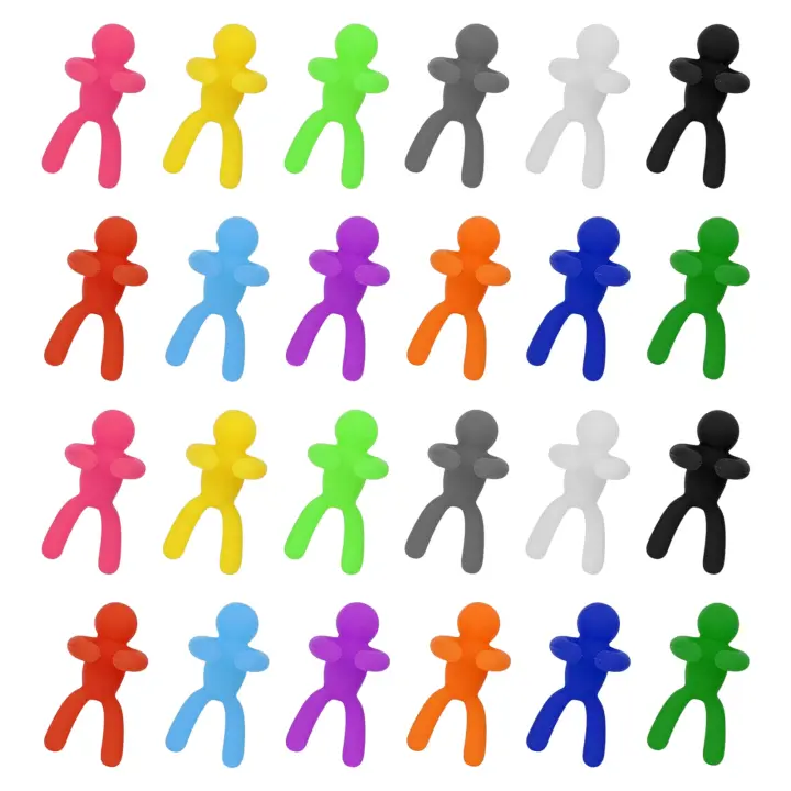 24pcs Marcadores De Vidrio Resistente Al Agua Con Identificadores Multicolor Para Fiestas Encantos De Vino Con Bandeja Adhesivos Para Bebidas - 1