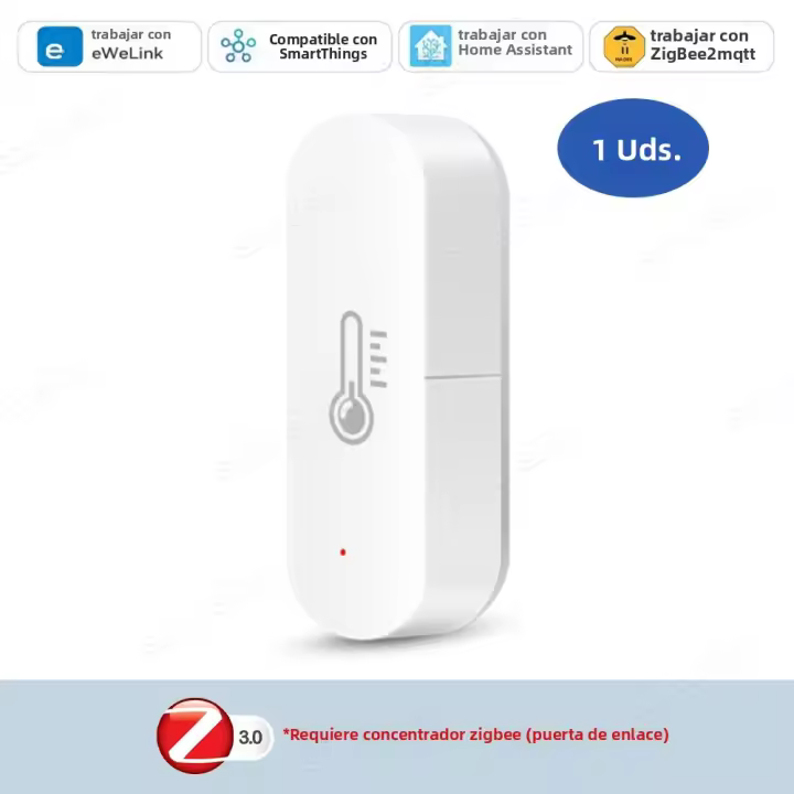 Sensor De Temperatura Y Humedad ZigBee Para Interior Con Aplicación eWeLink Compatible Con SmartThings Zigbee2MQTT Google Home Y Alexa Alice - 1