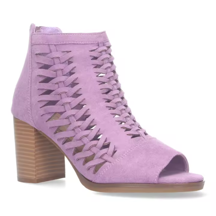 PuntoSalao Botines calados tacón cómodo para mujer color lila YZ23-117 - 1