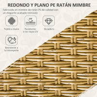 Outsunny Conjunto de Jardín de Ratán Sintético Juego de Muebles de Jardín Exterior de Ratán de 7 Piezas Incluye 6 Sillas con Cojines y Mesa de Vidrio Templado Natural - details 3