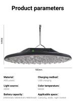 Lámpara De Camping LED Recargable 200W Luz Fuerte Portátil Para Emergencias Y Pesca Linterna De Mano Duración De Iluminación >12h Material ABS - details 2