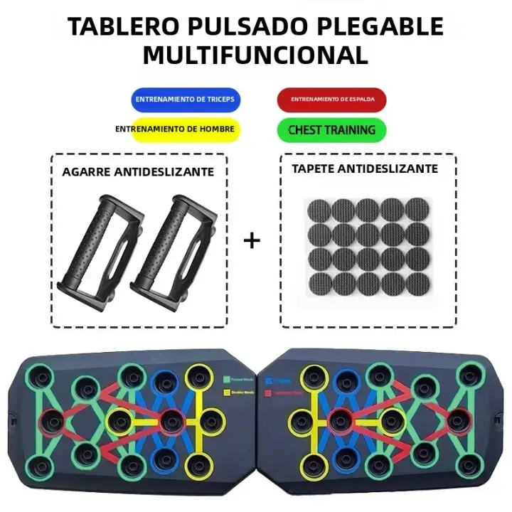 Set De Push-up Multifuncional Plegable Para Entrenamiento De Pecho Abdomen Brazos Y Espalda Equipo De Fitness Portátil - 1