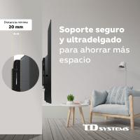 Soporte de TV pared fijo de bajo perfil para pantallas de 14 a 43 pulgadas. VESA máximo de 400 x 400 mm - TD Systems P20X25F22 - details 2