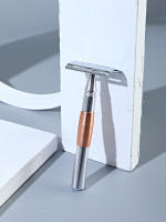 Afeitadora Manual Clásica De Seguridad Colorlamb Para Hombres Con Mango De Metal 11CM Doble Hoja Barbería Para Cuerpo Y Rostro - details 4