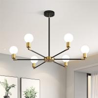 Lámpara Colgante Vintage LED Oro Negro Con 6/8 Bombillas Luz De Techo Moderna Para Decoración Del Hogar Sala De Estar - details 0