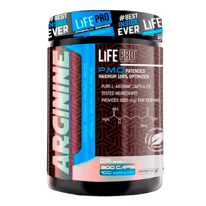 LIFE PRO NUTRITION ARGININE 300 CAPS - Optimiza el Metabolismo - Efecto Vasodilatador - Elimina Residuos Síntesis Proteica - 1