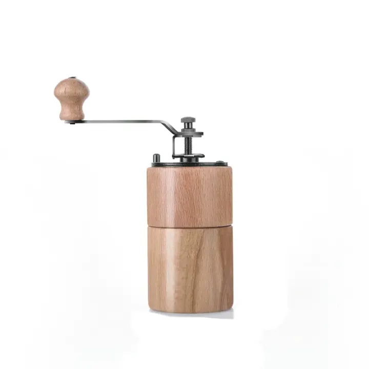 Molinillo de Café Manual de Madera, fondo N Burr, Gran capacidad, de viaje portátil manivela, ajustable para el hogar, oficina, camping (Madera marron) - 1