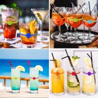 36Pcs Marcadores De Vino De Silicona Reutilizable Para Barra Fiesta Cóctel Champán Etiquetas De Botella Identificadores De Vidrio - details 6