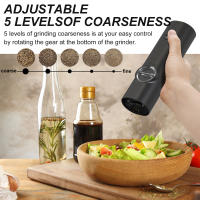 Molinillo eléctrico de Pimienta, molinillo de Pimienta Negra con Pilas (sin baratería), molinillo de Pimienta con Luz LED, control de perilla con una mano, grosor ajustable, molinillo de Pimienta recargable, accesorio de almacenamiento de la cocina - details 3