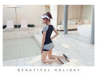 Traje De Baño Deportivo Para Mujer Dos Piezas Con Fondo De Pies Cortos Y Chaleco Protector Solar Y Anti-UV Para Spas Y Natación - details 6
