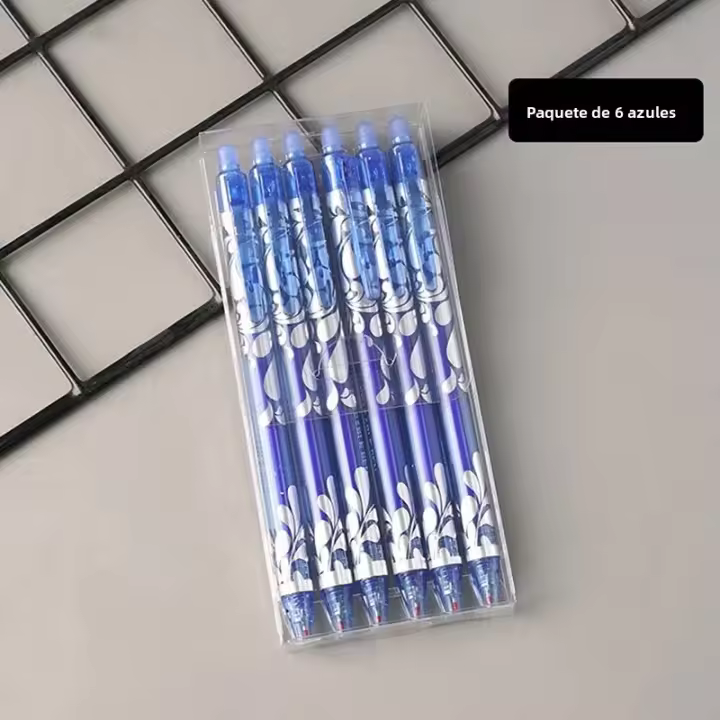 Set De 6 Bolígrafos De Gel Erasables 0.5mm En 6 Colores Tinta Lavable Para Escuela Y Oficina Suministros De Papelería - 1