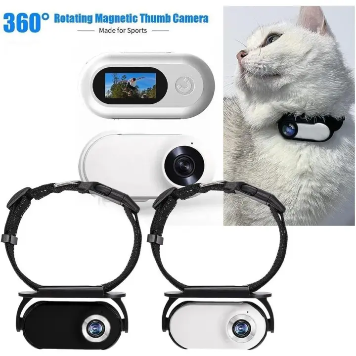 Cámara de Collar de Gato para Cámaras y Monitores de Mascotas HD 1080P - 1