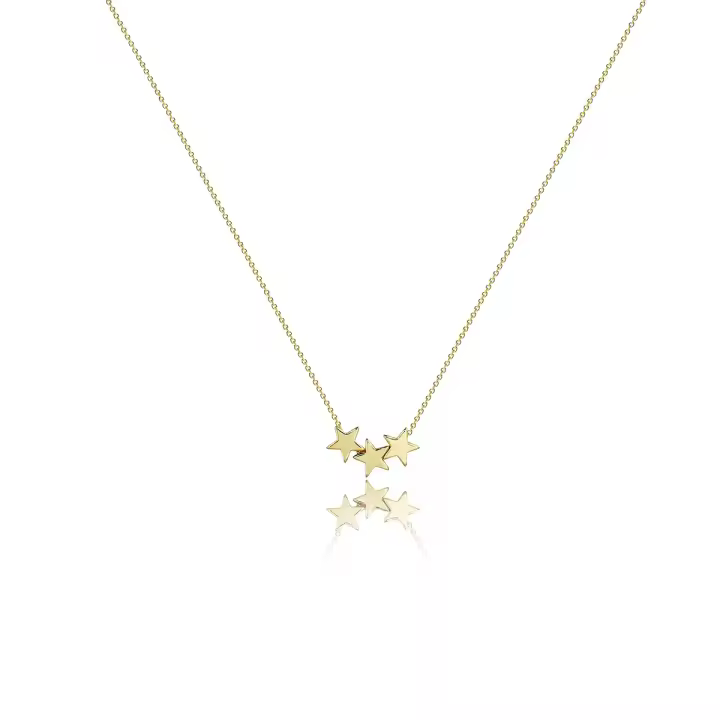 Collar De Mujer 2024 Nueva Joyería Con Cadena Delgada Y Estrellas En Oro/Plata Collar De Estrella Y Corazón Pentagrama Para Mujeres - 1