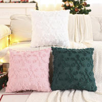 Funda De Cojín Navideña En Forma De Copo De Nieve De Algodón Poliéster Suave Para Decoración De Invierno Para Sala De Estar - details 0