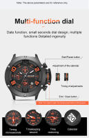 Reloj Deportivo De Cuarzo Para Hombres MEGIR Con Grande Dial Luminiscencia Resistente Al Agua Cronógrafo De Correa De Silicona Y Manos Luminosas 8115 - details 4