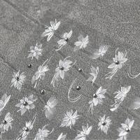 Pegatinas De Uñas Acrílicas 5D Diamante Blanco Flor Japonesa Kawaii Adhesivo Para Decoración De Uñas DIY Accesorios De Belleza - details 5