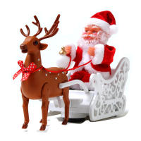 Muñeco De Navidad Con Remolque De Ciervo Muñeco De Santa Claus Que Canta Y Danza Juguete Eléctrico Para Decoración Familiar De Navidad - details 2