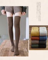 Medias Largas De Invierno Para Mujer Calientes Y Gruesas Medias Altas Terciadas Moda JK Lolita Colores Sólidos Talla Única - details 6