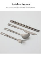 Juego De Cubiertos De Titanio Ultraligero Para Camping Y Viajes Knive Fork Spoon Cutlería Portátil Para Exteriores No Desechable - details 0