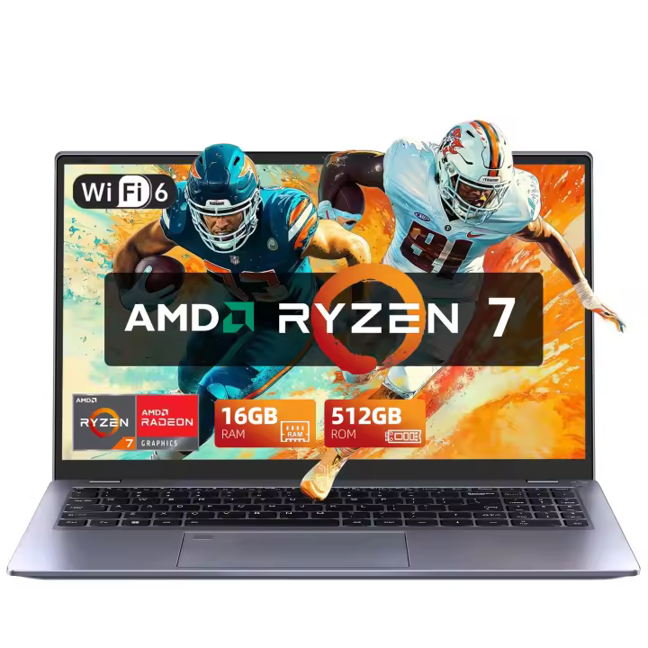 Portátil VANWIN IPS de 15,6 pulgadas con resolución 1920x1080, AMD R7 6800H hasta 4,7 GHz, 16 GB RAM, 512 GB SSD, WiFi 6, Bluetooth 5,3, Teclado retroiluminado, Type C, HDMI, 2 Puertos USB 3,2 Y 1 Puerto USB 2,0, desbloqueo por Huella digital - 1