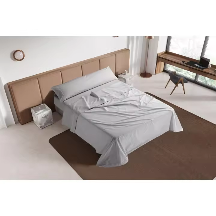 Juego de Sábanas de Tela, Modelo Q75, Color Beige, Mora - 1