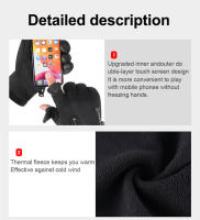 Guantes De Invierno Para Hombre Y Mujer Toque De Pantalla Térmicos Para Ciclismo Conducción Motocicleta Impermeables Antideslizantes Deportes Al Aire Libre - details 7