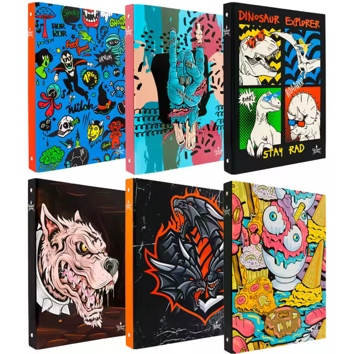 Carpeta con 2 Anillas en D Diseños, Tamaño A4, Lomo 4cm, Archivador Juvenil, Escuela, infantil, dibujos, escolar, archivador, documentos, hojas, recambios, actual, novedad, niños, cartón forrado, calidad, oferta, dinosaurios, urbano, adolescente - 1